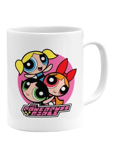 Powerpuff Girls Cartoon Printed Ceramic Coffee Mug White/Black/Pink