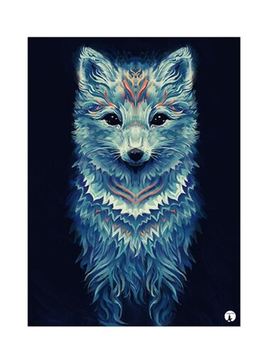 Wolf Metal Plate Poster Multicolour 15x20centimeter