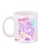 Cartoon Girl Printed Coffee Mug White/Pink/Yellow 11ounce