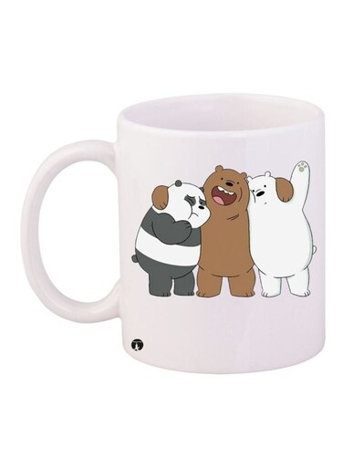 Bears Printed Coffee Mug White/Brown/Grey 11ounce