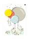 Balloon With Rabbit Themed Metallic Plate White/Green/Yellow 20x15cm