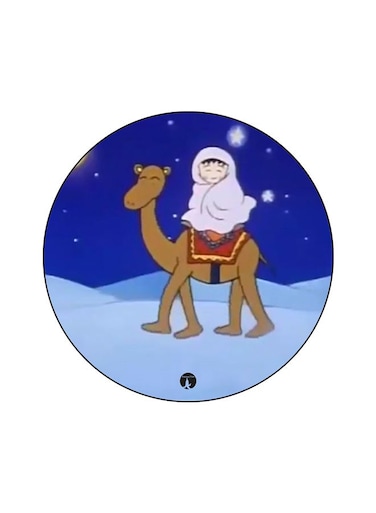 Cartoon Printed Fridge Magnet Blue/Brown/White 5.5cm