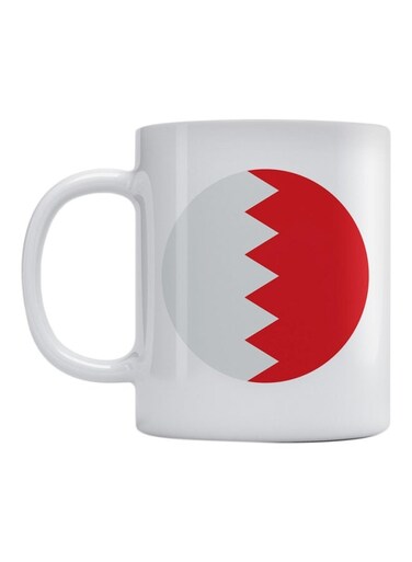 Bahrain Flag Printed Coffee Mug White/Red 350ml