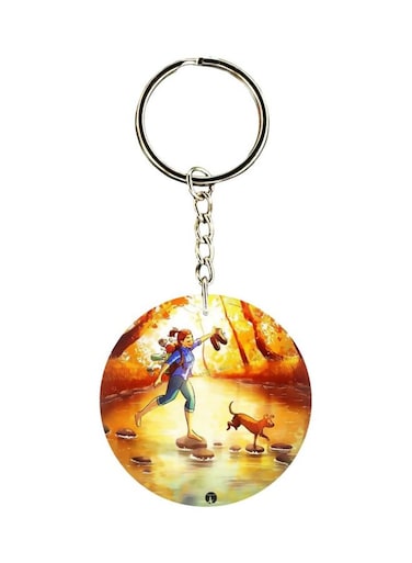 Cartoon Girl Printed Keychain