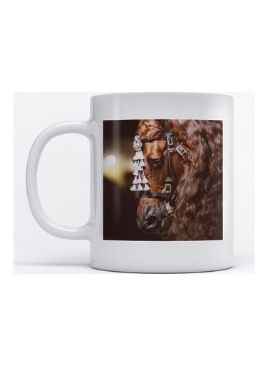Mug Arabic Horse For Coffee And Tea White