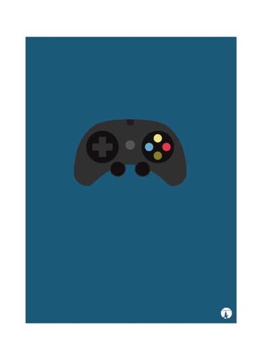 Metal Plate Of A Controller Poster Blue/Grey