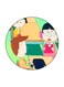 The Anime Chibi Maruko Chan Theme Printed Fridge Magnet Green/k/Yellow