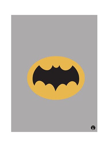 Batman Metal Plate Poster Grey/Yellow/Black 15 x 20cm