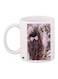 Printed Ceramic Coffee Mug White/Brown/Pink