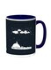 Moon And Stars Printed Coffee Mug Black/Blue 11ounce