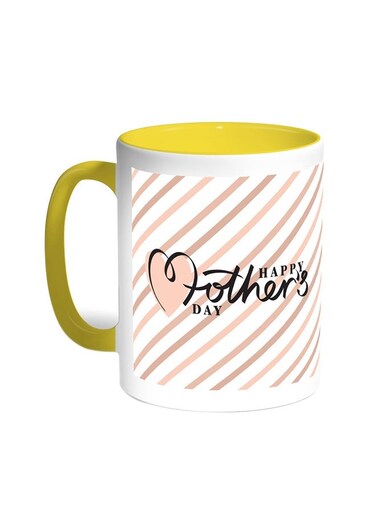 Happy Mother's Day Printed Coffee Mug Yellow/White 11ounce