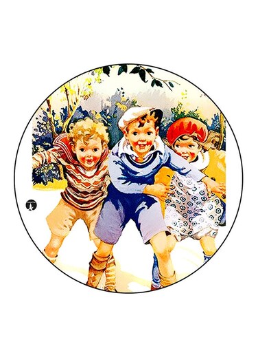 Vintage Art Printed Fridge Magnet Multicolour