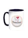 I Love My Teacher Printed Coffee Mug Blue/White 11ounce