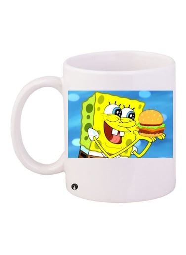SpongeBob SquarePants Printed Coffee Mug White/Yellow/Blue 11ounce
