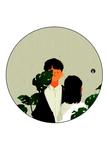 Boy And A Girl Printed Fridge Magnet Multicolour