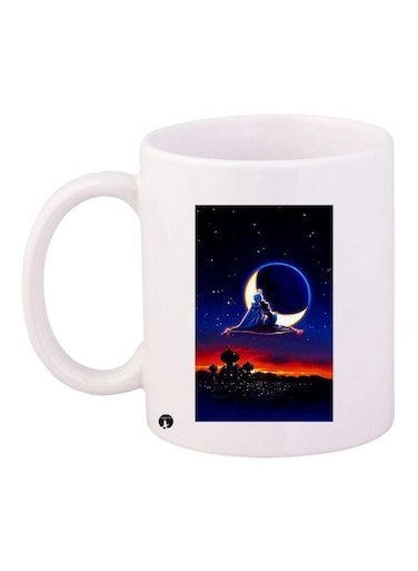 Printed Coffee Mug White/Blue/Black 11ounce