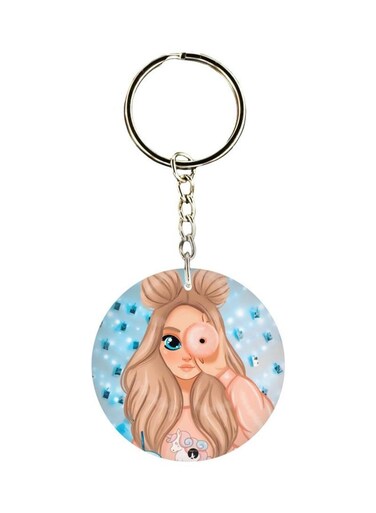 Animated Girl Printed Keychain