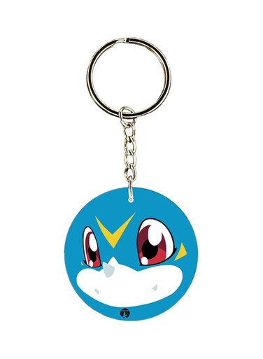 Anime Digimon Keychain Blue/White/Red