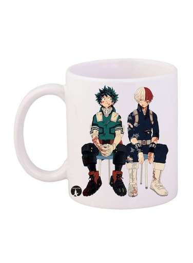 Durable Heat-Resistant Thick Wall Designed Ergonomic Handled My Hero Academia Printed Mug White/Blue/Green