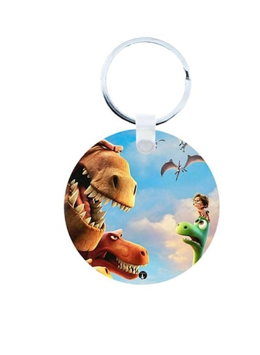 Good Dinosaur Printed Wooden Keychain