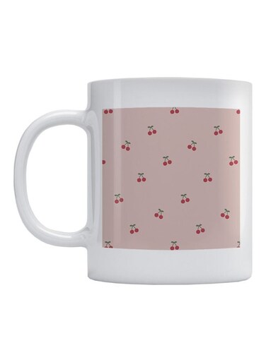 Cherries Printed Mug White/Pink/Red 350ml