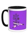 Keep Calm And Diet Printed Coffee Mug Black/White/Purple 325ml