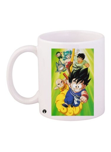 Dragon Ball Printed Coffee Mug White/Green/Yellow 11ounce