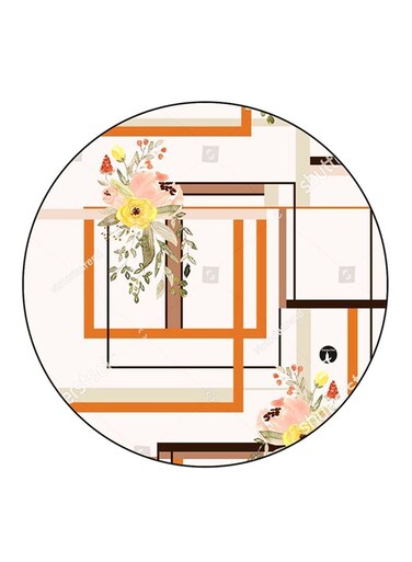 Flowers Printed Fridge Magnet Round Multicolour