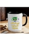 Quirky Positive Energy 11oz Ceramic Mug Arabic Style 'Oh Positive Energy' &amp; 'Hug Me' Design with Cute Coffee Cup in color Black