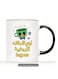 Quirky Positive Energy 11oz Ceramic Mug Arabic Style 'Oh Positive Energy' &amp; 'Hug Me' Design with Cute Coffee Cup in color Black