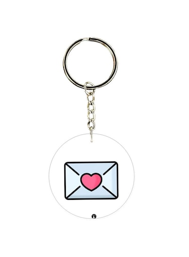 Letter Printed Double Sided Keychain