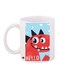Cartoon Printed Coffee Mug White/Red/Blue 11ounce