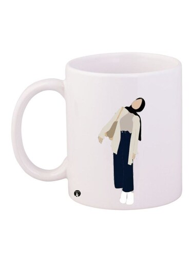 Printed Coffee Mug White/Black/Blue