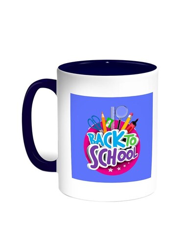 Back To School Printed Coffee Mug Blue/White 11ounce