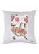 Flower Umbrella Printed Cushion polyester White/Pink/Yellow 30x30cm