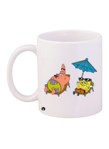 Spongebob Printed Coffee Mug White/Pink/Yellow