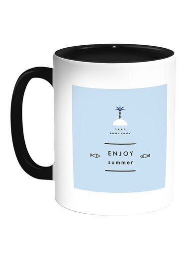 Enjoy Summer Printed Coffee Mug White/Black 11ounce