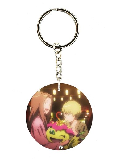 Anime Digimon Double Side Printed Keychain