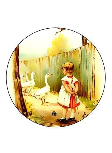 Vintage Art Printed Fridge Magnet Multicolour