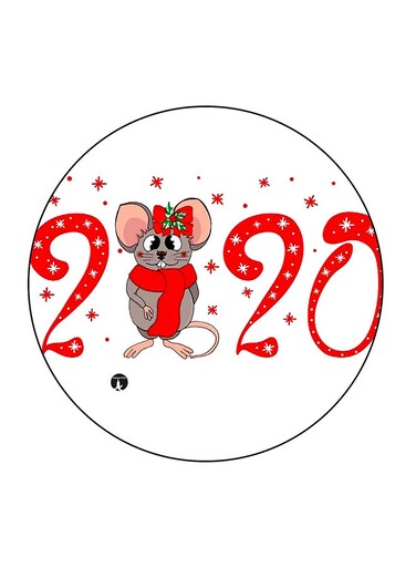 Mouse Wishing Printed Fridge Magnet Red/White/Grey 5.5 x 5.5cm