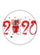 Mouse Wishing Printed Fridge Magnet Red/White/Grey 5.5 x 5.5cm