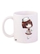 Cartoon Girl Printed Coffee Mug White/Brown/Beige 11ounce
