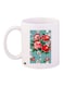 Flower Printed Coffee Mug White/Blue/Red 11ounce