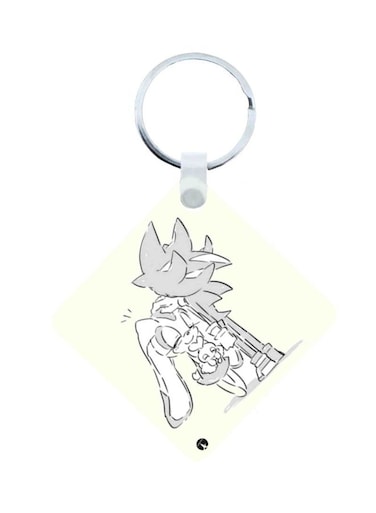 Sonic Printed Keychain Grey