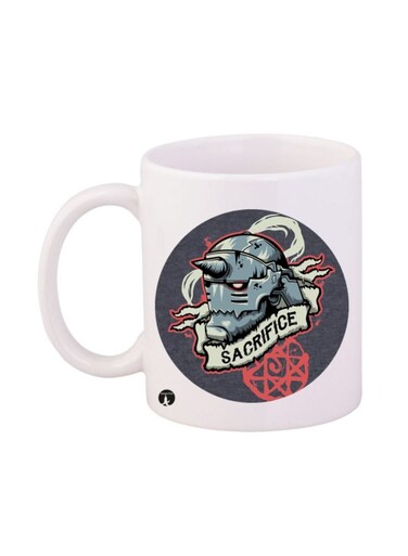 Sacrifice Printed Coffee Mug White/Black/Red 12ounce