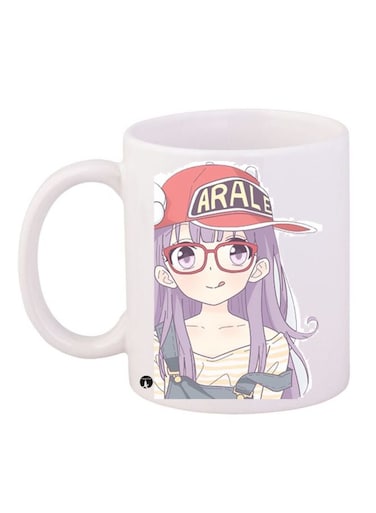 Girl Printed Coffee Mug White/Purple/Red