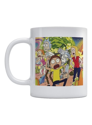 Rick And Morty Printed Cofee Mug White/Green/Red