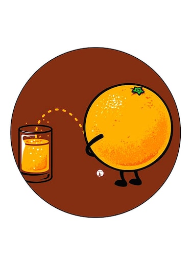 An Orange Printed Fridge Magnet Multicolour