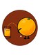 An Orange Printed Fridge Magnet Multicolour