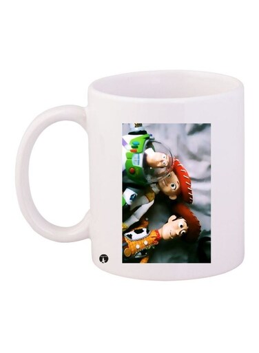 Cartoon Printed Coffee Mug White/Red/Green 11ounce